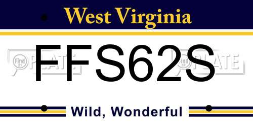FFS62S West Virginia License Plate