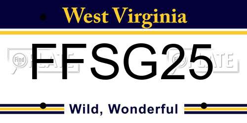 FFSG25 West Virginia License Plate