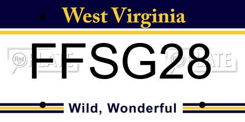 FFSG28 West Virginia License Plate