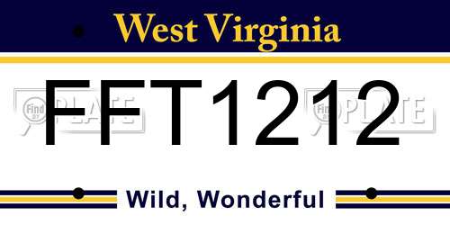 FFT1212 West Virginia License Plate