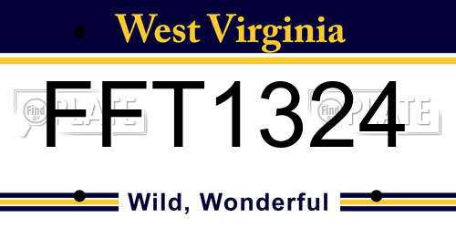 FFT1324 West Virginia License Plate