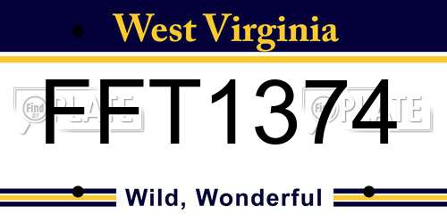 FFT1374 West Virginia License Plate