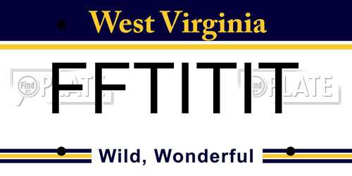 FFTITIT West Virginia License Plate