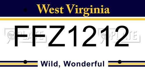 FFZ1212 West Virginia License Plate