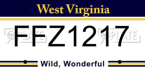 FFZ1217 West Virginia License Plate