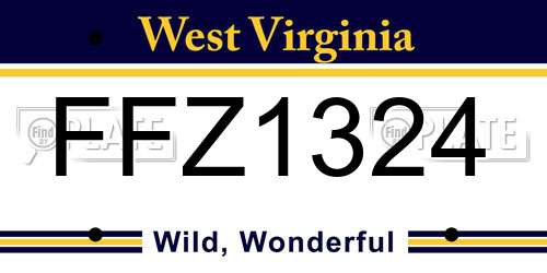 FFZ1324 West Virginia License Plate