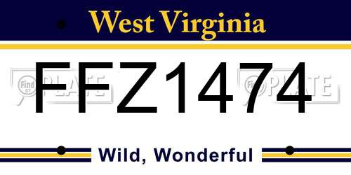 FFZ1474 West Virginia License Plate