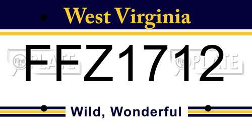 FFZ1712 West Virginia License Plate
