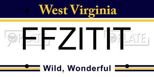 FFZITIT West Virginia License Plate