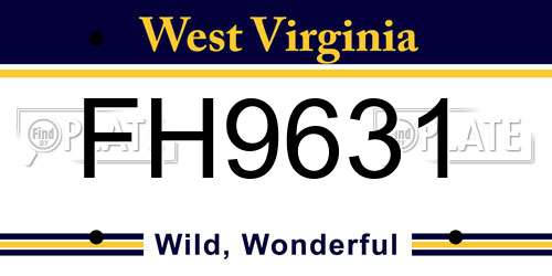 FH9631 West Virginia License Plate