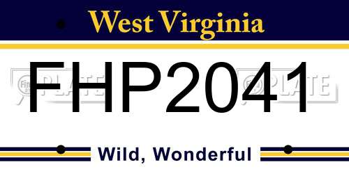 FHP2041 West Virginia License Plate