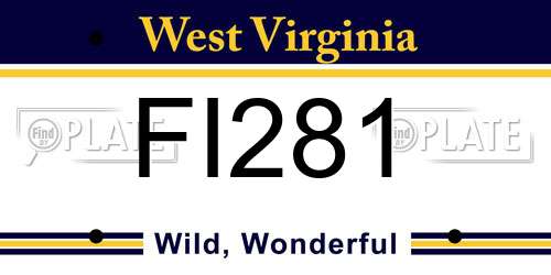 FI281 West Virginia License Plate