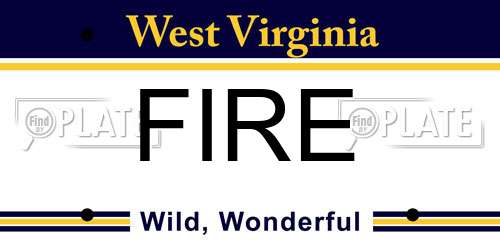 FIRE West Virginia License Plate