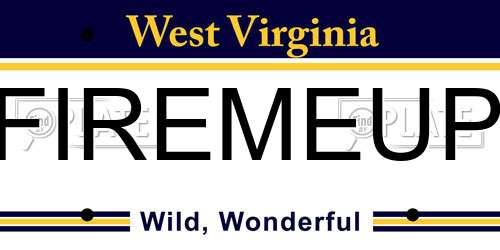 FIREMEUP West Virginia License Plate