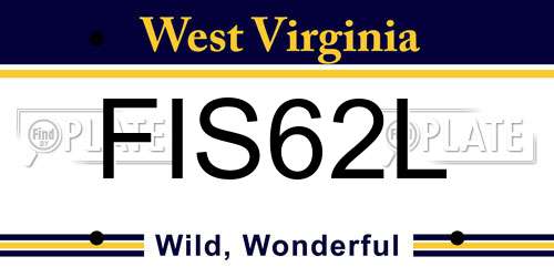 FIS62L West Virginia License Plate