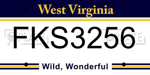 FKS3256 West Virginia License Plate