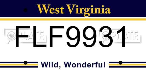 FLF9931 West Virginia License Plate