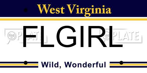 FLGIRL West Virginia License Plate