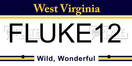 FLUKE12 West Virginia License Plate