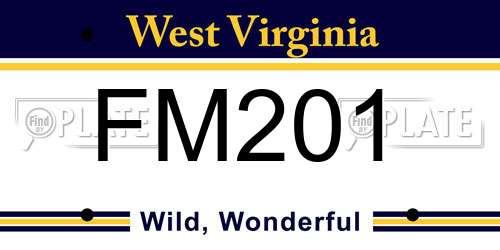 FM201 West Virginia License Plate