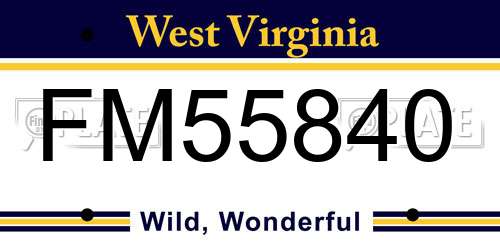 FM55840 West Virginia License Plate