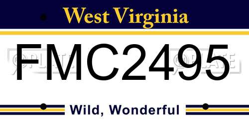 FMC2495 West Virginia License Plate