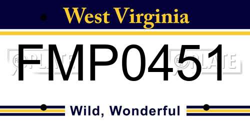FMP0451 West Virginia License Plate