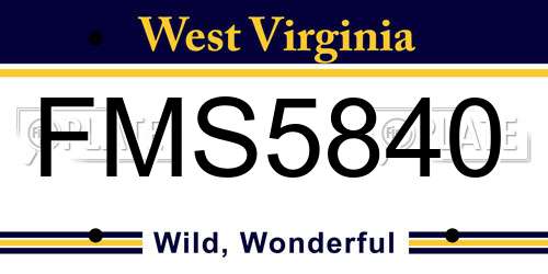 FMS5840 West Virginia License Plate