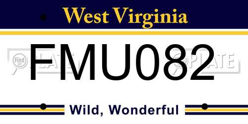 FMU082 West Virginia License Plate
