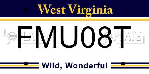 FMU08T West Virginia License Plate