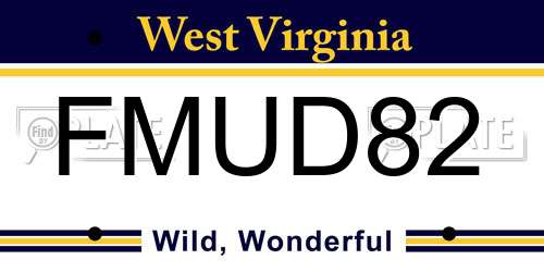 FMUD82 West Virginia License Plate
