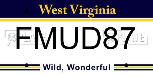 FMUD87 West Virginia License Plate