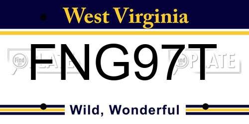 FNG97T West Virginia License Plate