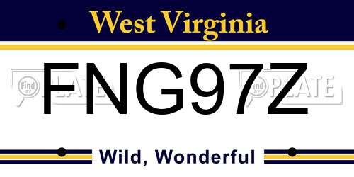 FNG97Z West Virginia License Plate
