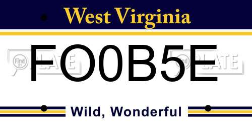 FO0B5E West Virginia License Plate