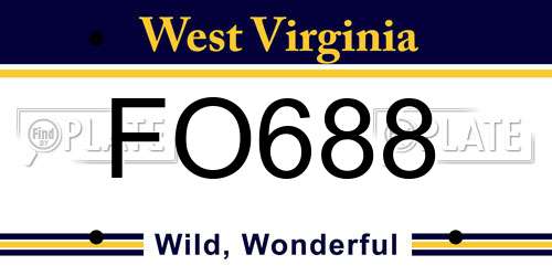 FO688 West Virginia License Plate
