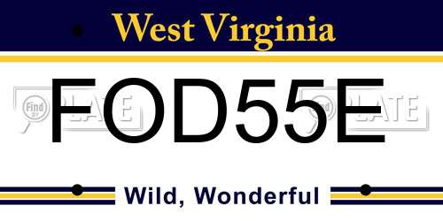 FOD55E West Virginia License Plate