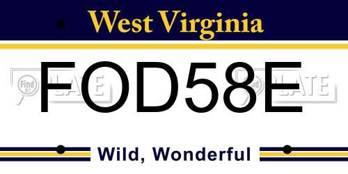 FOD58E West Virginia License Plate