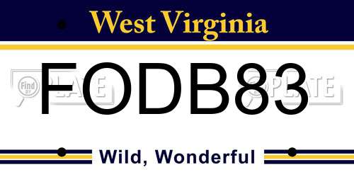 FODB83 West Virginia License Plate