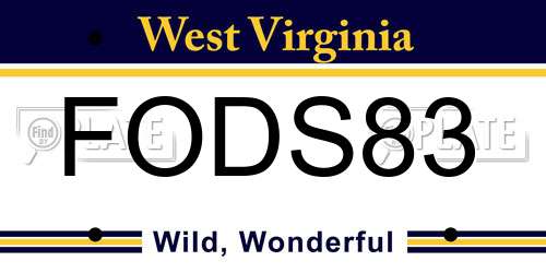 FODS83 West Virginia License Plate