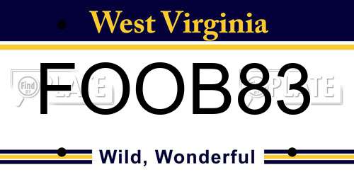 FOOB83 West Virginia License Plate