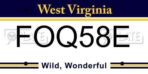 FOQ58E West Virginia License Plate