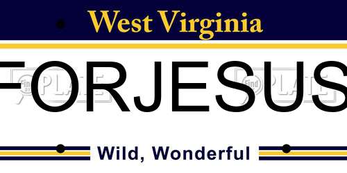 FORJESUS West Virginia License Plate