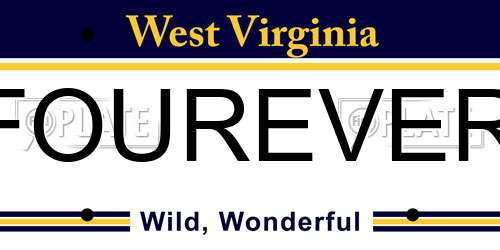 FOUREVER West Virginia License Plate