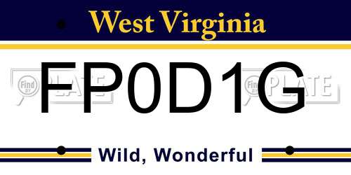 FP0D1G West Virginia License Plate