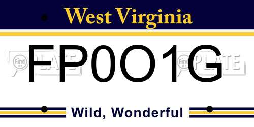 FP0O1G West Virginia License Plate