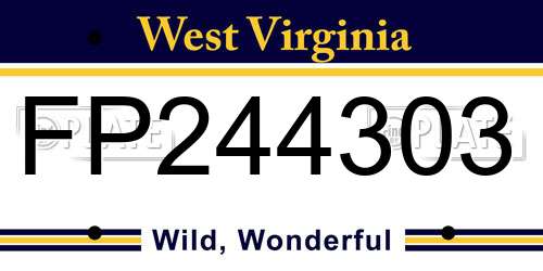 FP244303 West Virginia License Plate