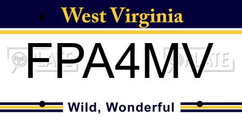 FPA4MV West Virginia License Plate
