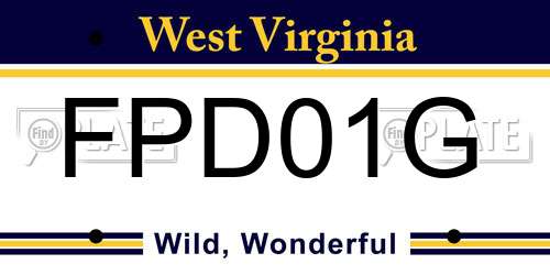 FPD01G West Virginia License Plate