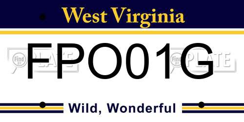 FPO01G West Virginia License Plate
